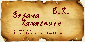 Bojana Kamatović vizit kartica